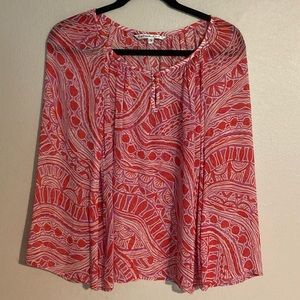 Trina Turk multicolored,sheer blouse. Size Small. Excellent condition, no flaws